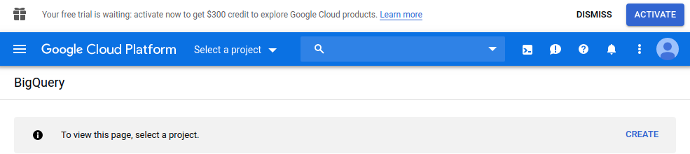 Create a project on GCP
